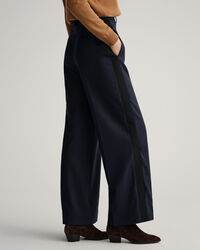 Calças Tuxedo com cintura subida