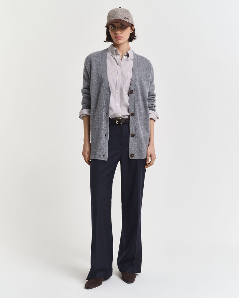 Calças formais em mistura de lã