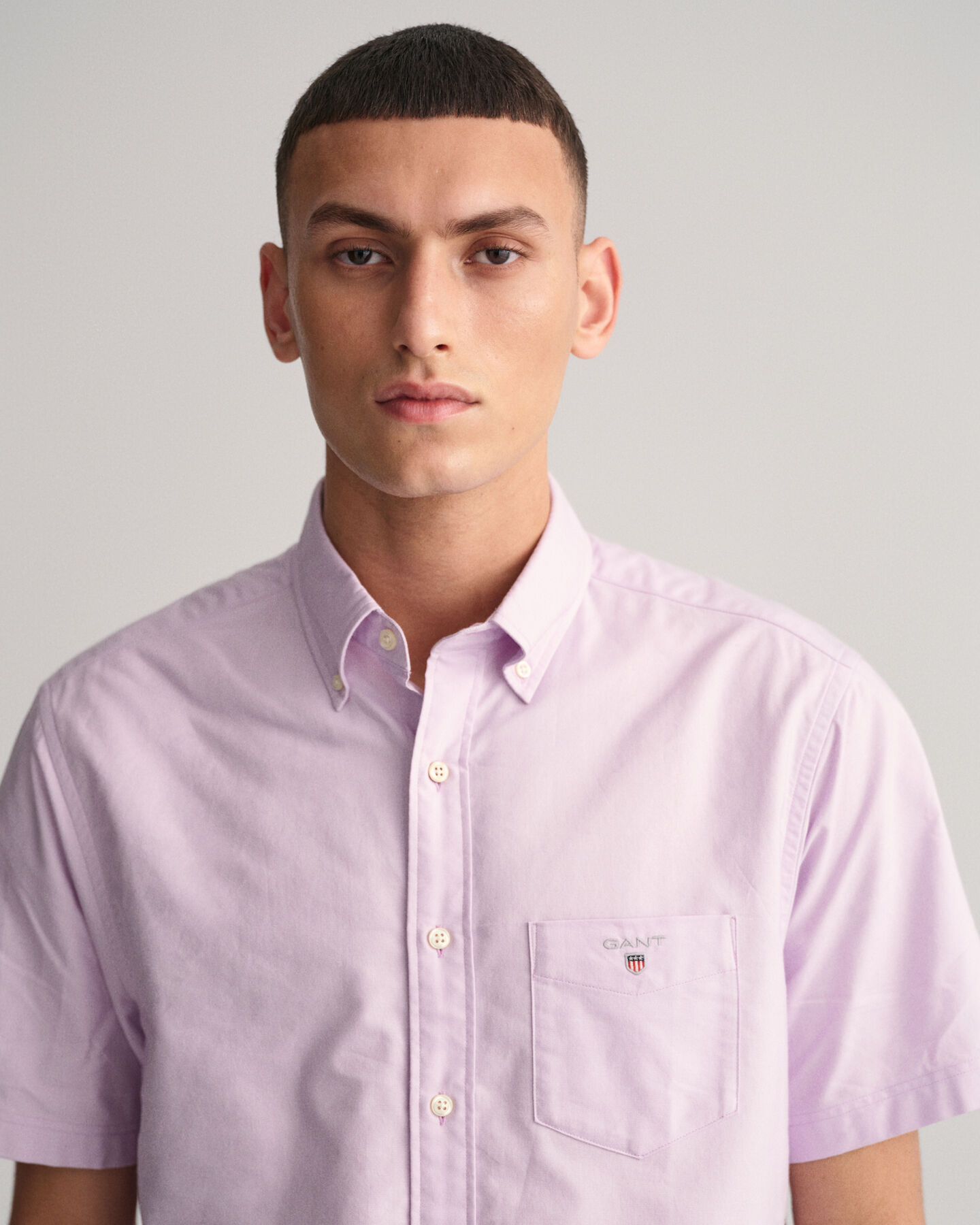 Camisa Oxford de manga curta regular fit