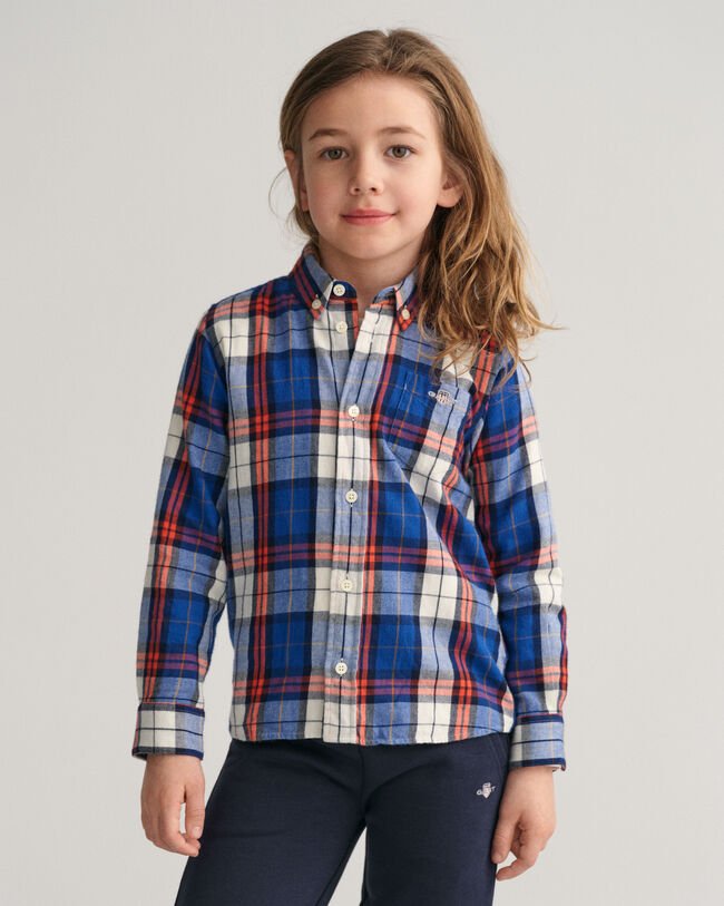 Camisa de flanela com padrão de xadrez regular fit Kids
