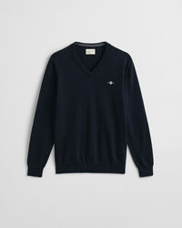 Pulover com decote em V em algodão clássico