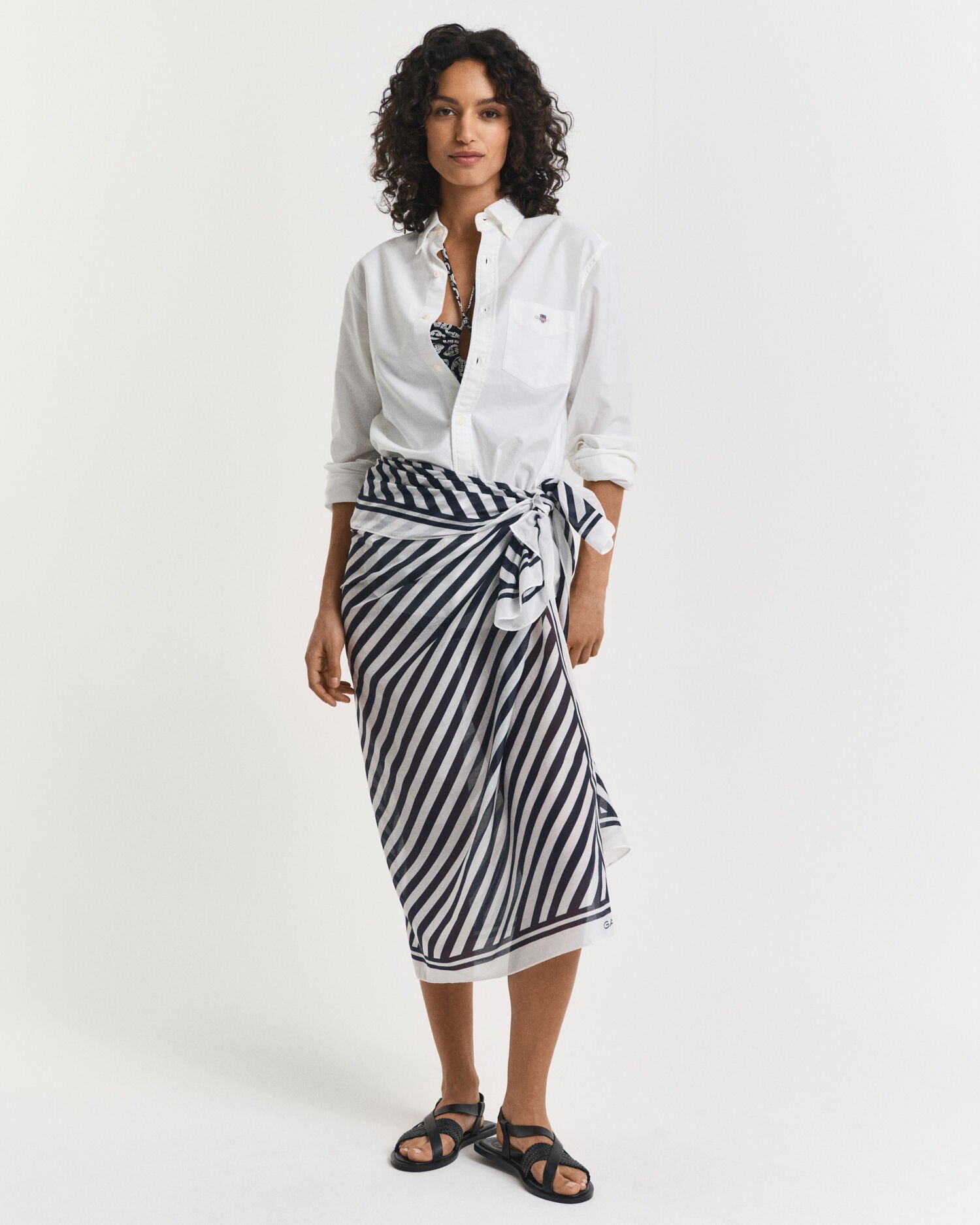 Sarongue com estampado Chevron