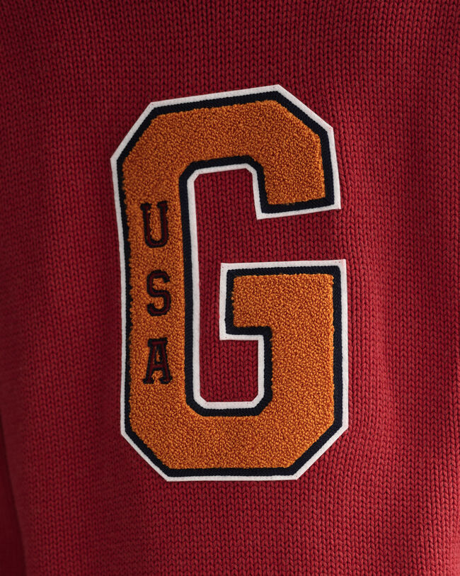 Camisola com decote redondo Letterman oversized