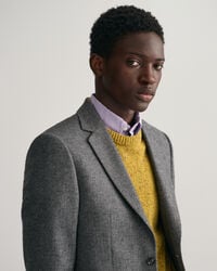 Blazer de fato com padrão espinha de peixe