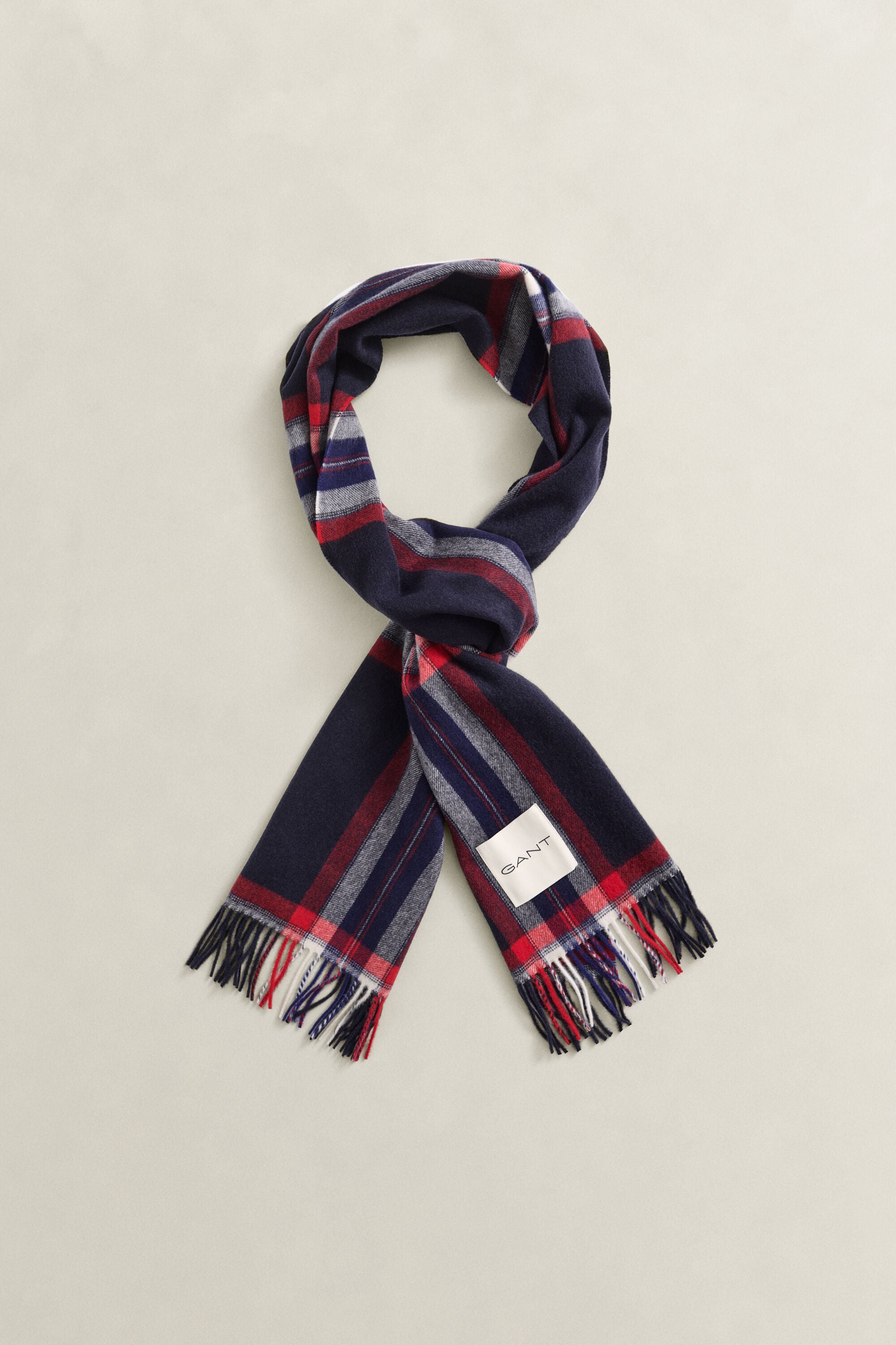 Cachecol em lã com padrão Tartan