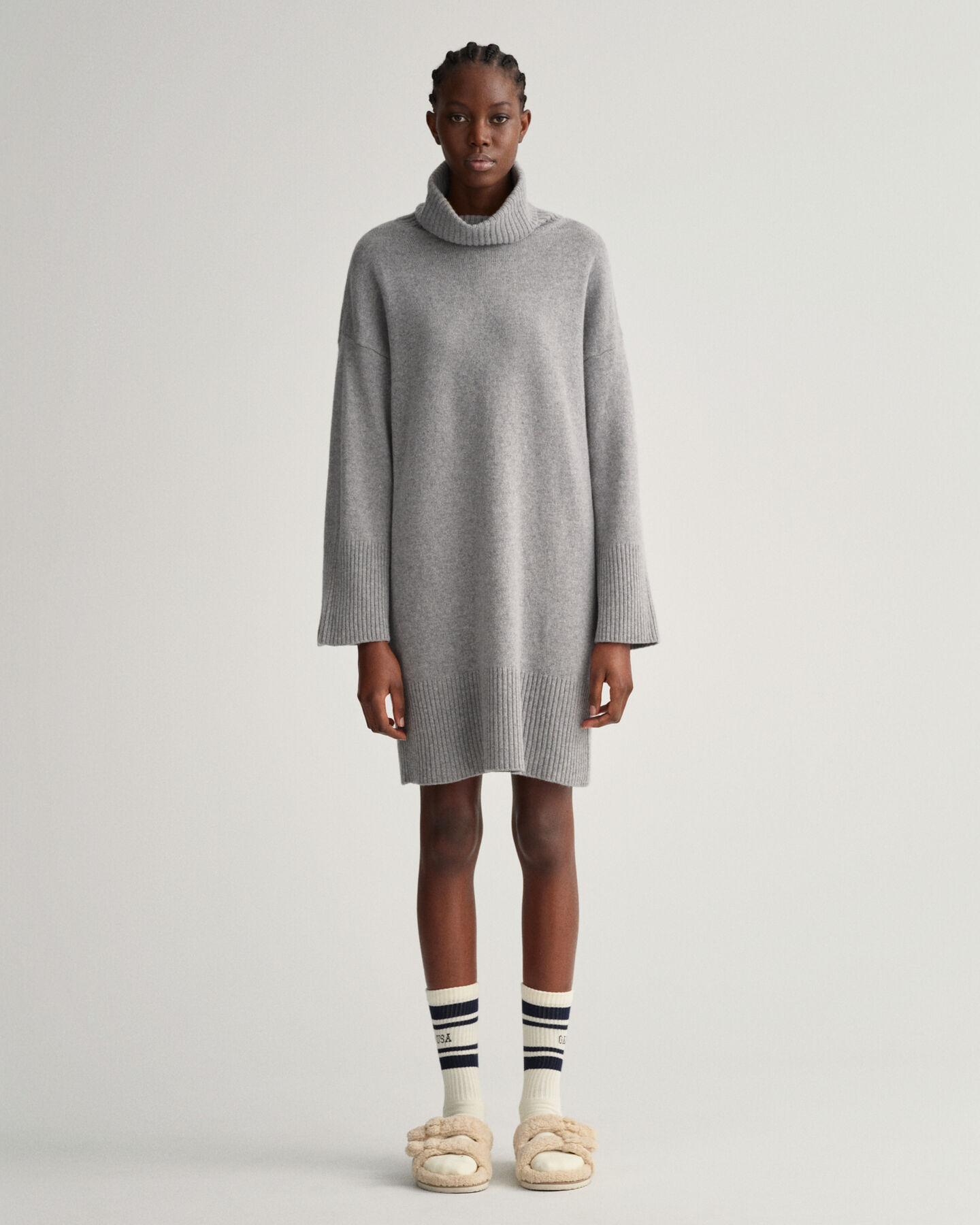 Vestido com gola dobrada Lounge