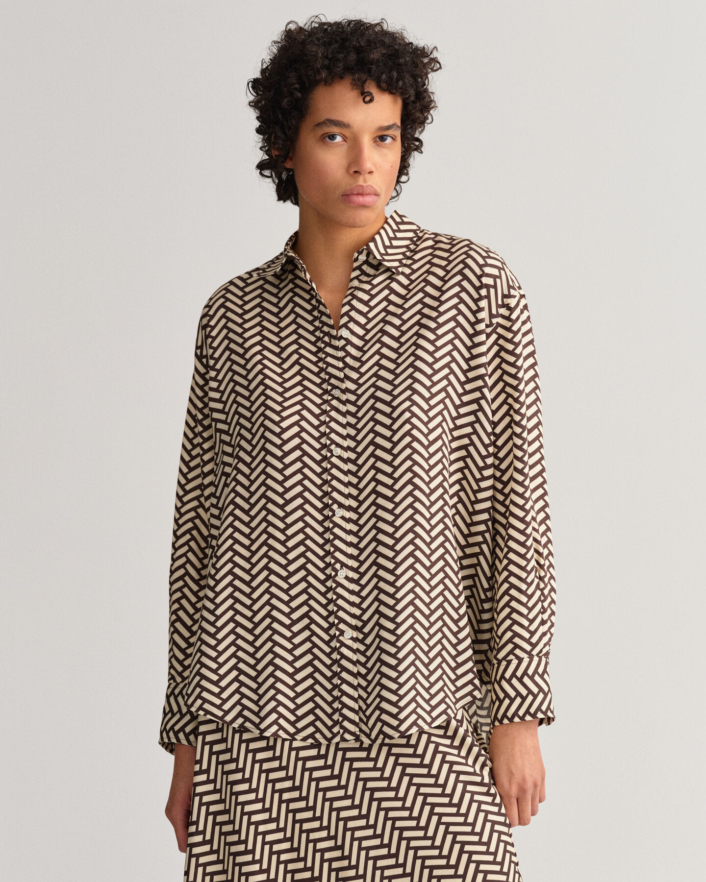 Camisa Geometric relaxed fit