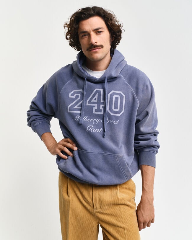 Sweatshirt com capuz e lavagem vintage