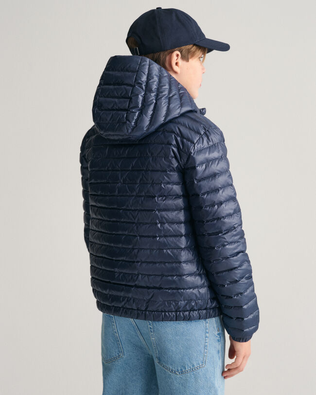 Blus&atilde;o de penas acolchoado leve e brilhante Teens