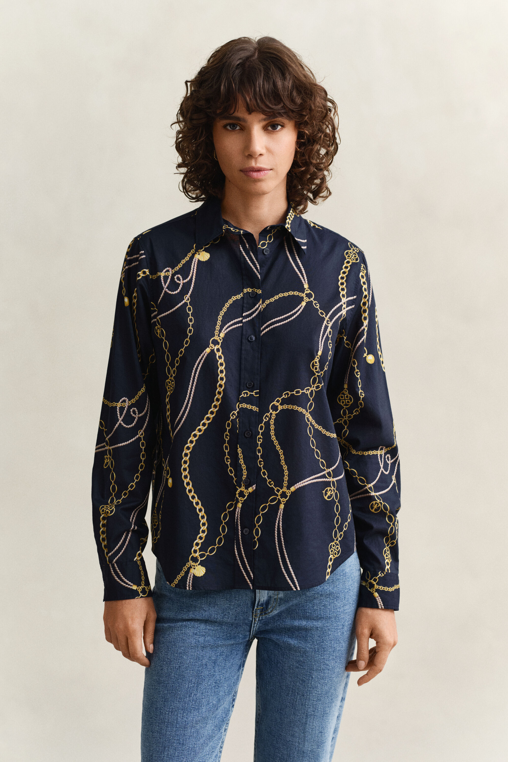 Camisa em voile de algodão
