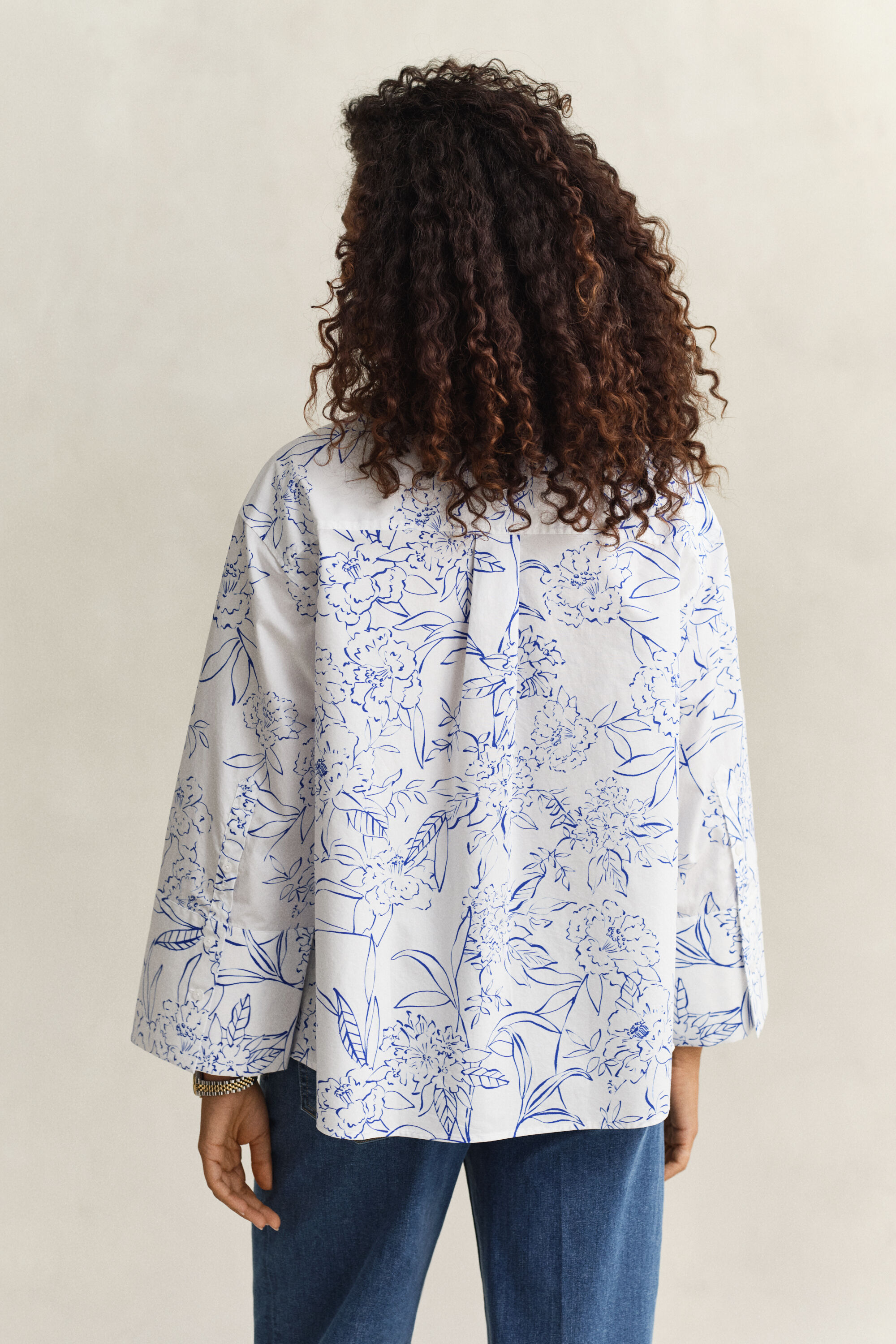 Camisa em popelina Floral