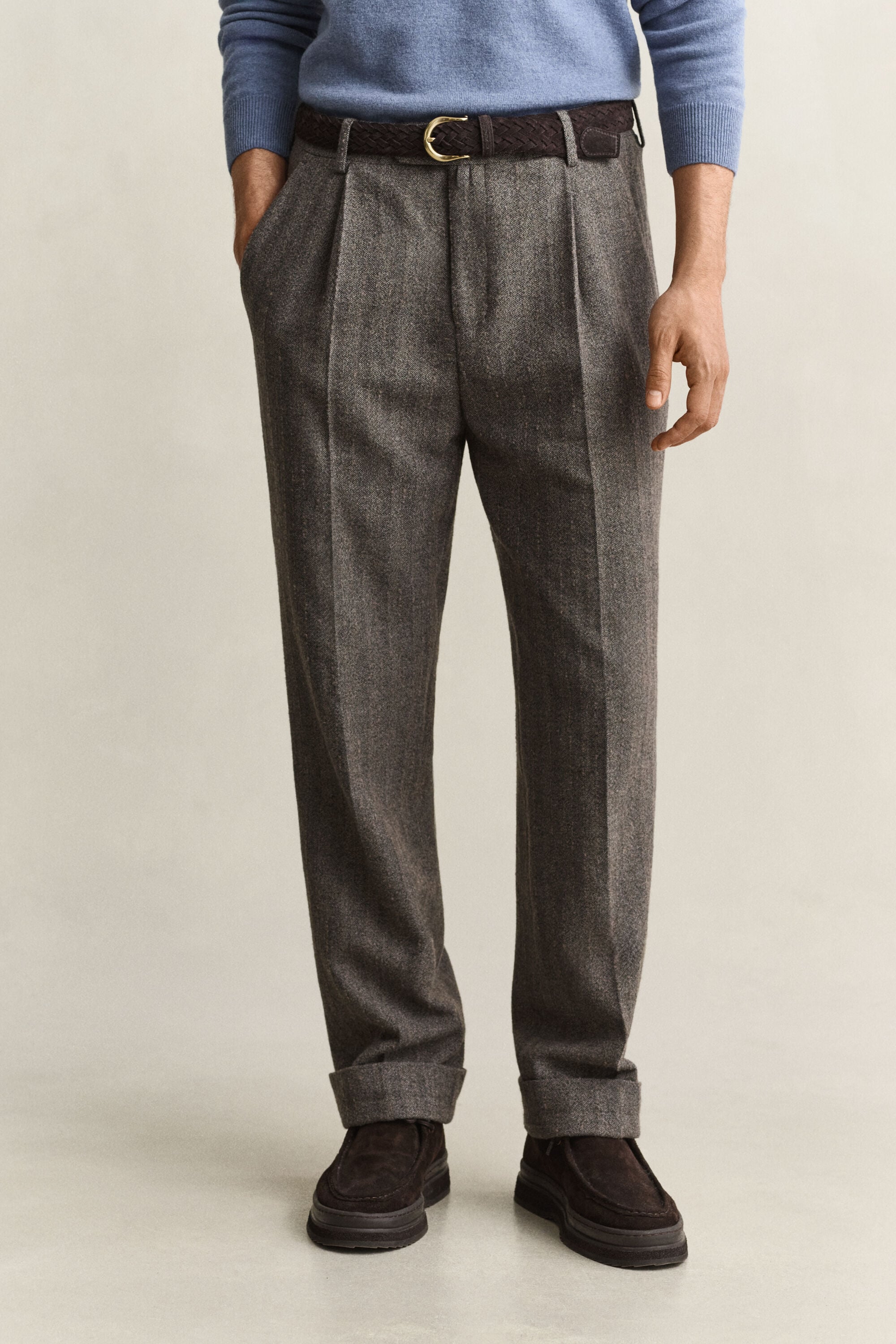 Calças de fato com padrão Pinstripe
