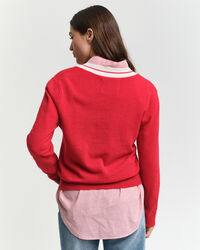 Pullover com decote em V Contrast