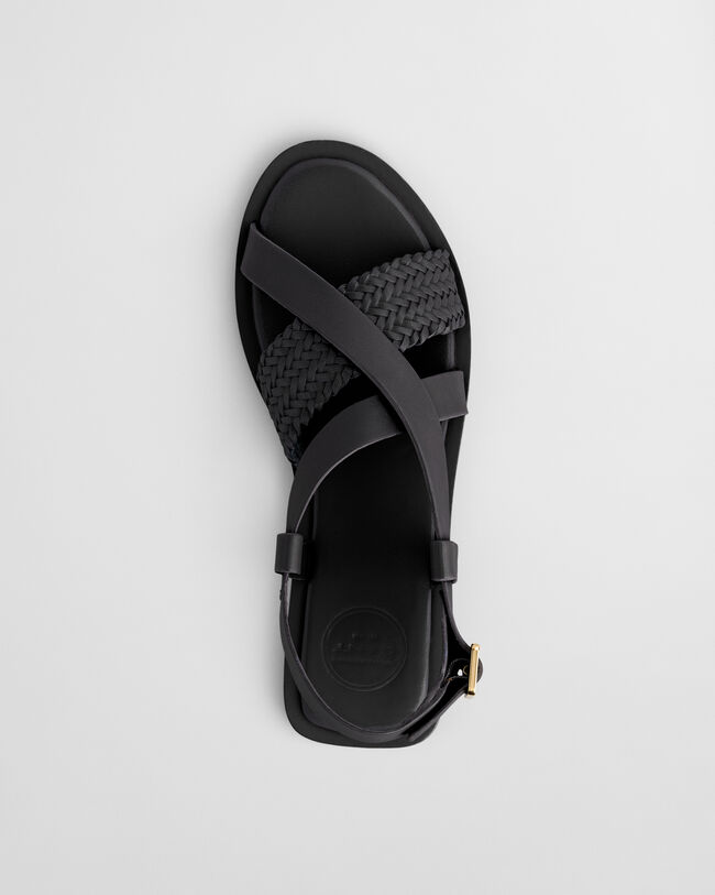 Sand&aacute;lias em pele entran&ccedil;ada Sunlaz