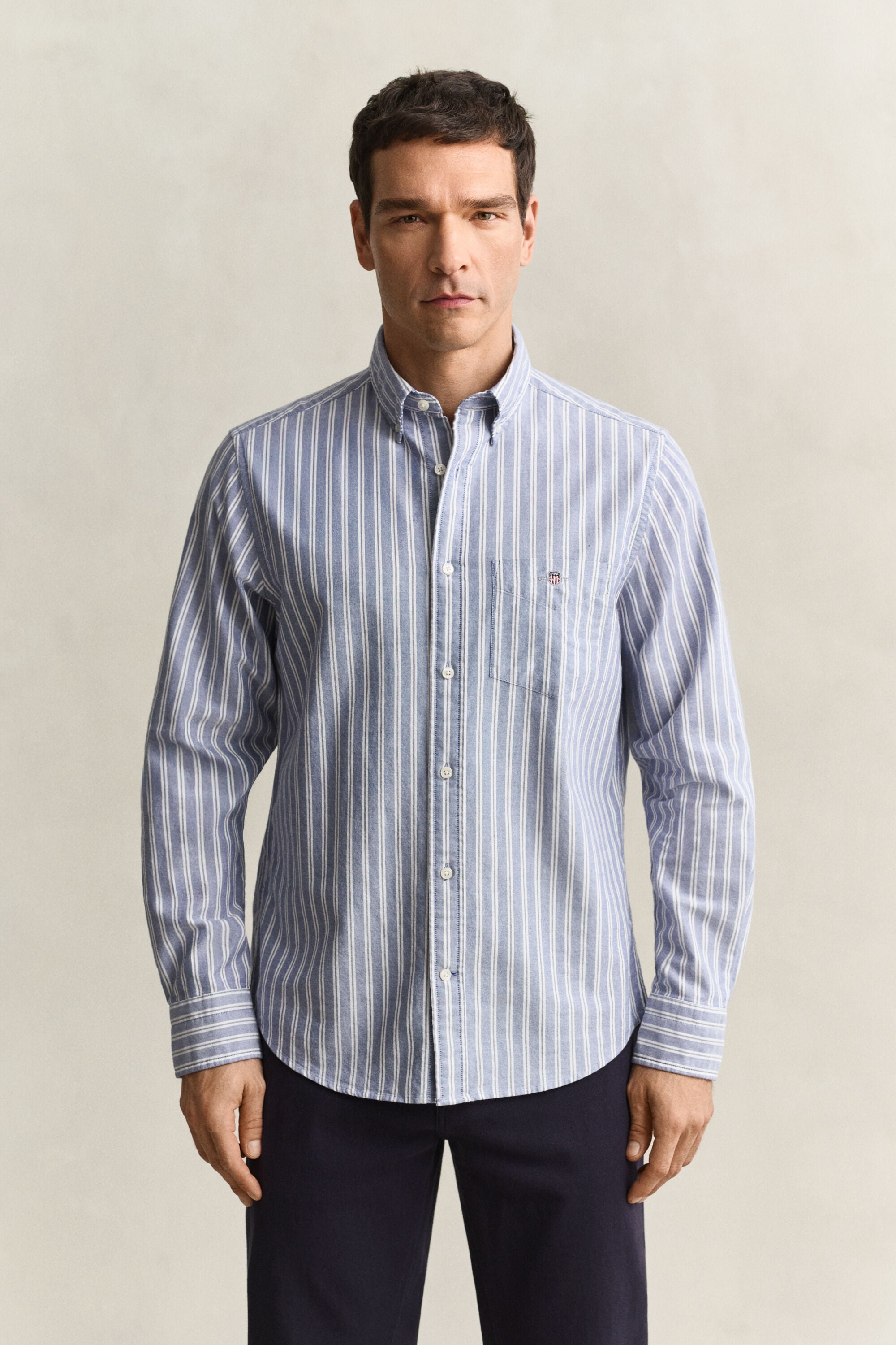 Camisa Oxford às riscas Classic