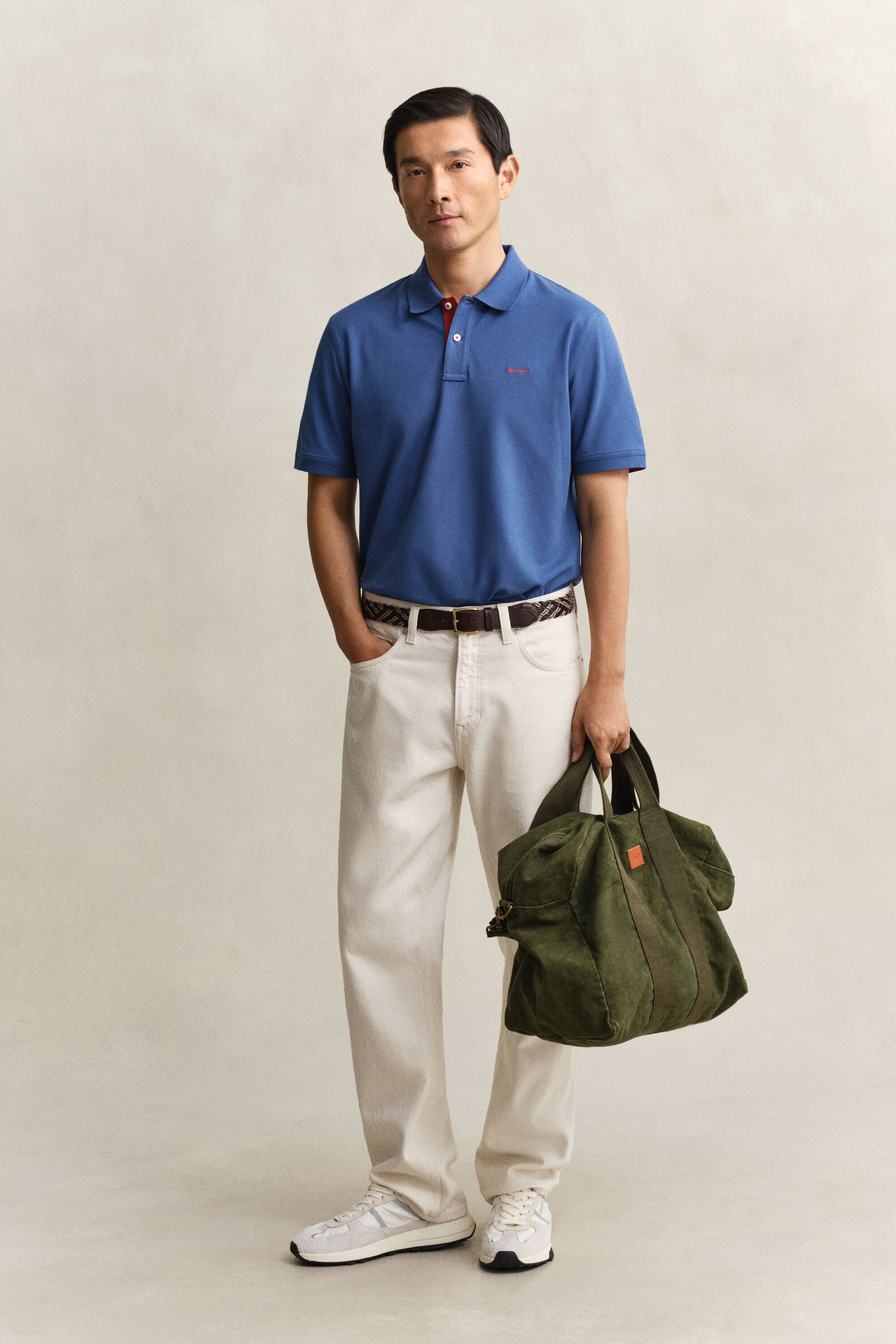 Polo em algodão piqué contrastante