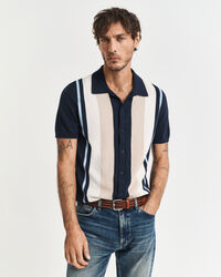 Polo em algodão com bloco de cor