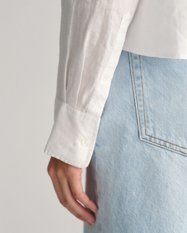 Camisa curta em linho relaxed fit