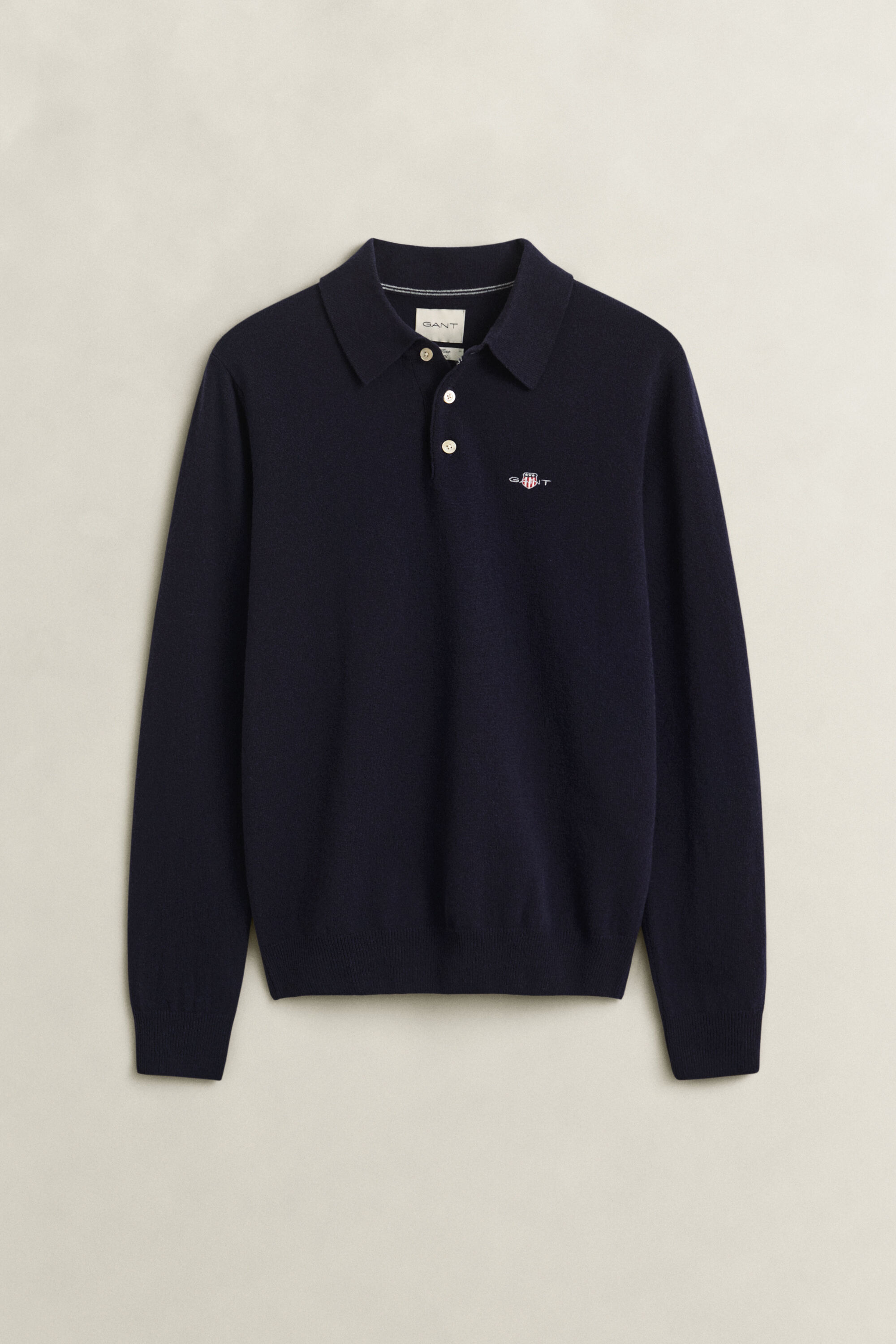 Camisola de malha tipo polo em lã extrafina