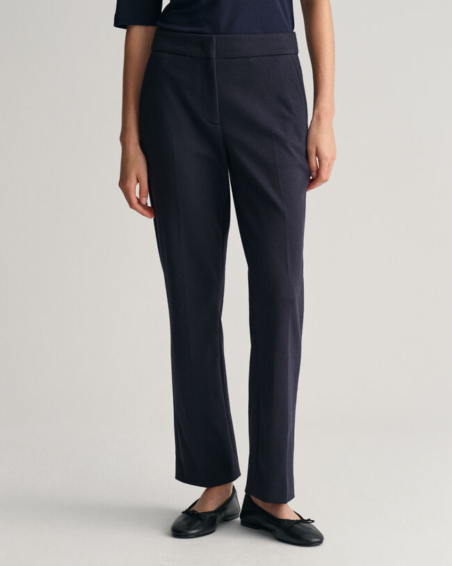 Calças cigarette em jersey