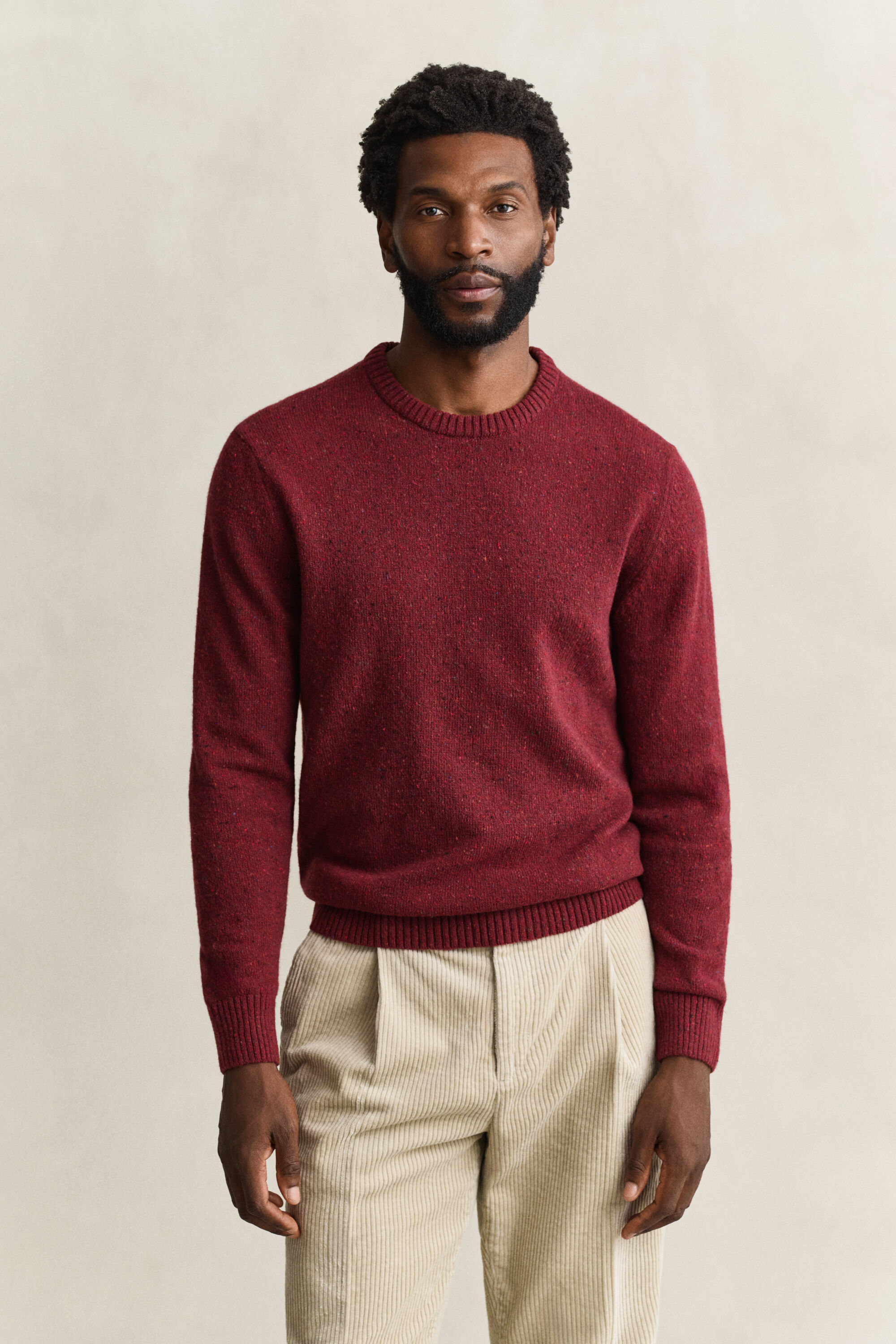 Camisola de malha Nepps com decote redondo em mistura de lã