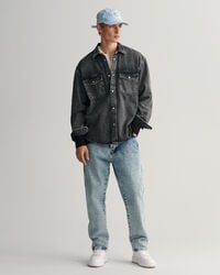 Camisa de ganga Heavy Washed oversized