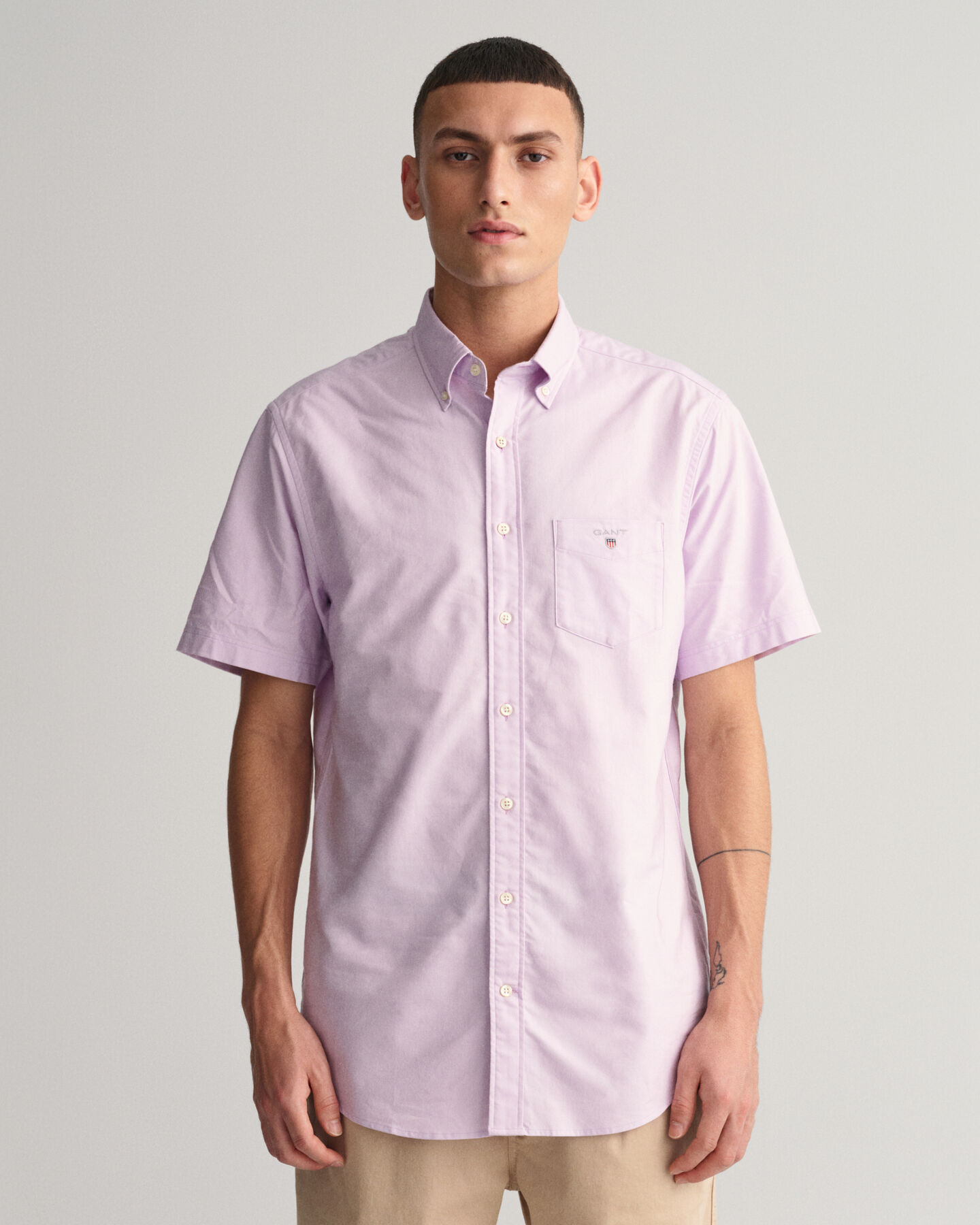 Camisa Oxford de manga curta regular fit