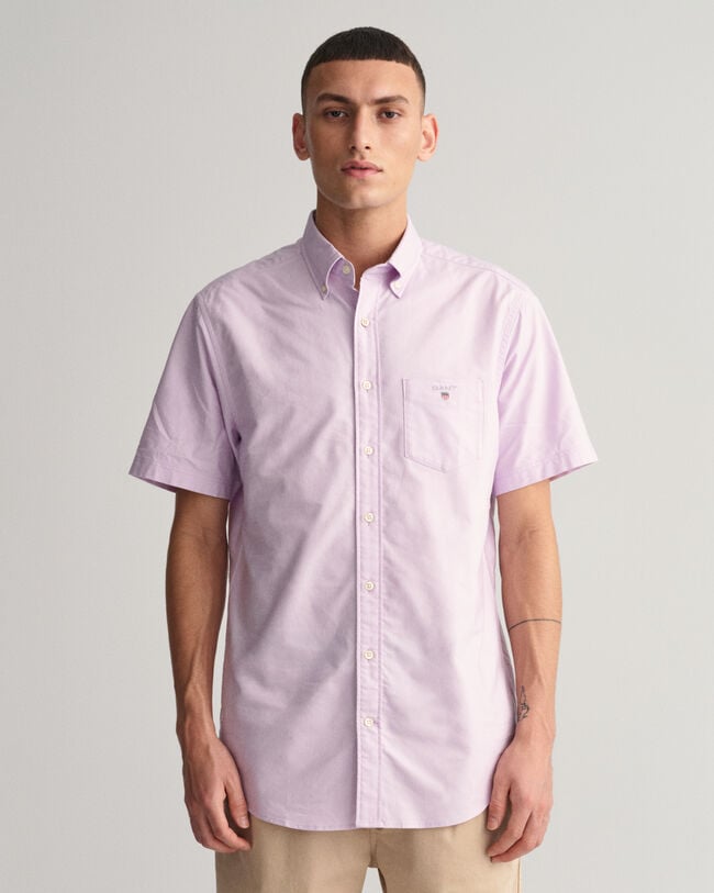 Camisa Oxford de manga curta regular fit