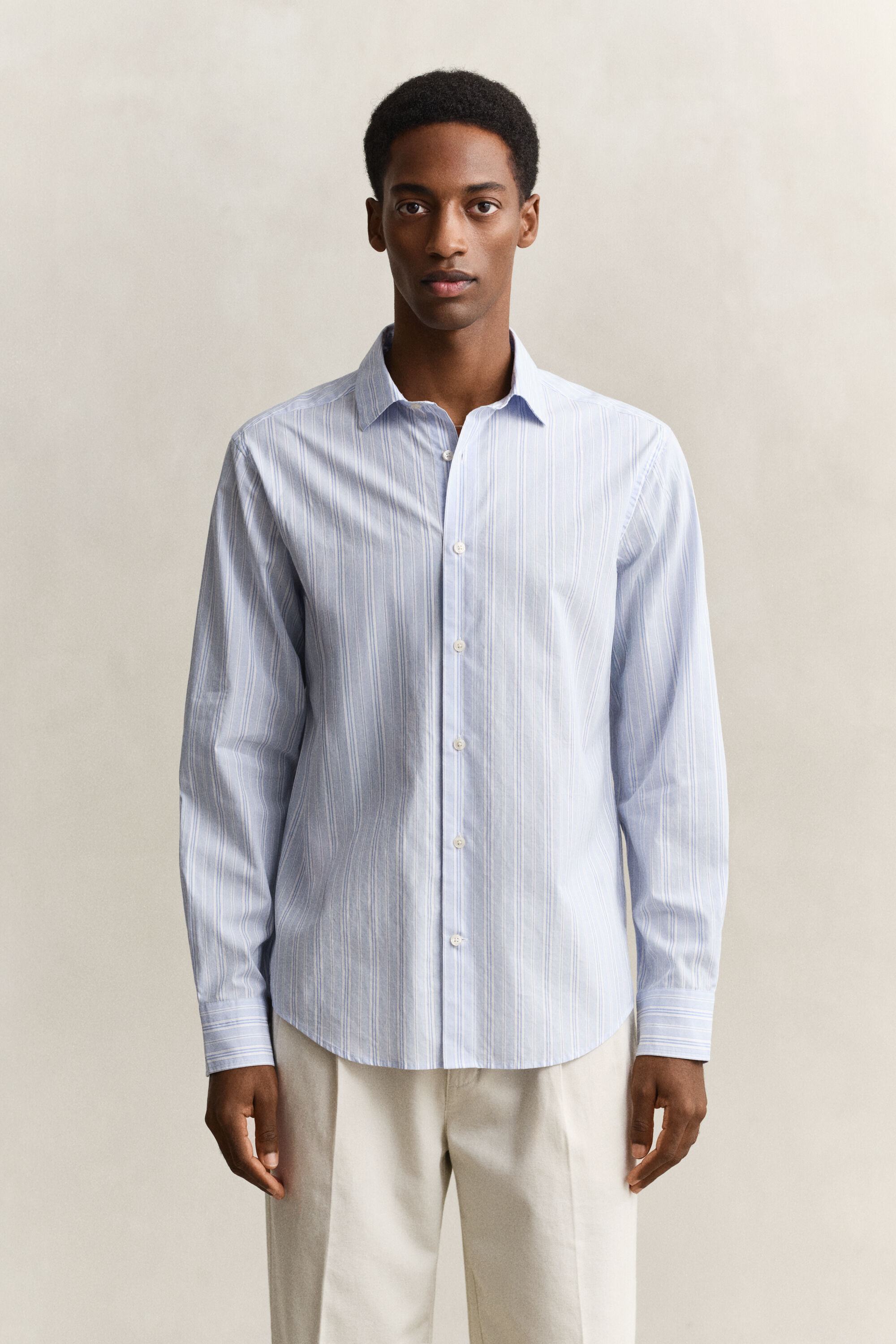 Camisa às riscas Dobby regular fit