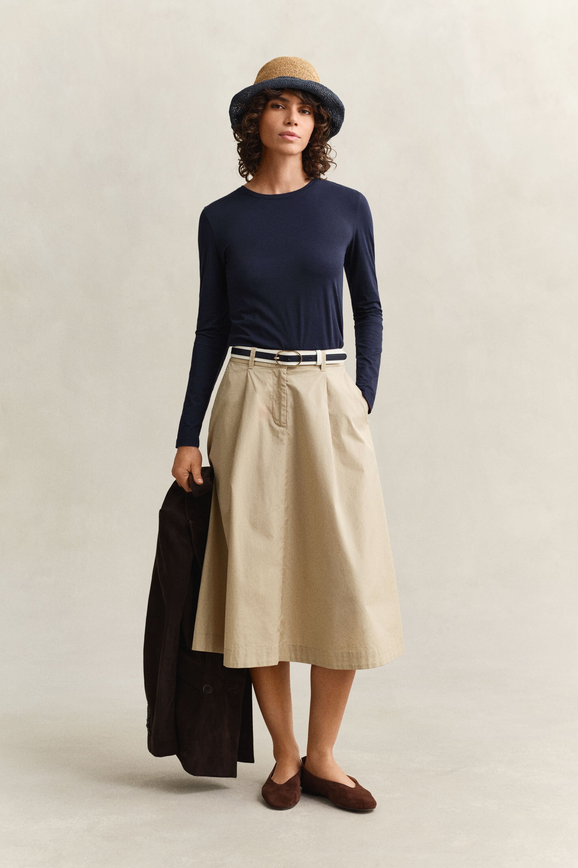 Camisola de manga comprida em algodão