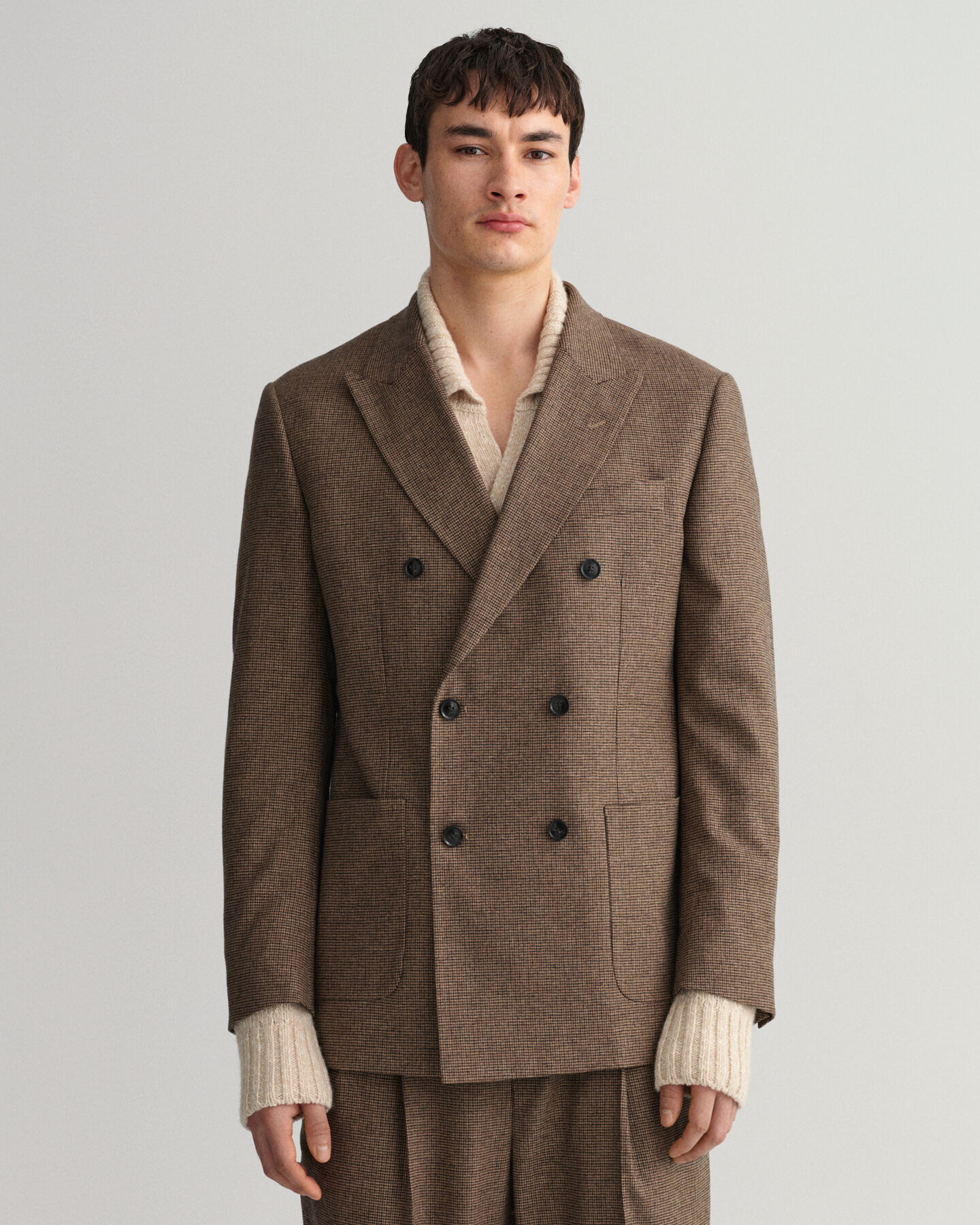 Blazer de fato com padrão de xadrez Houndstooth