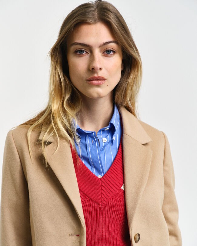 Sobretudo clássico em lã tailored fit