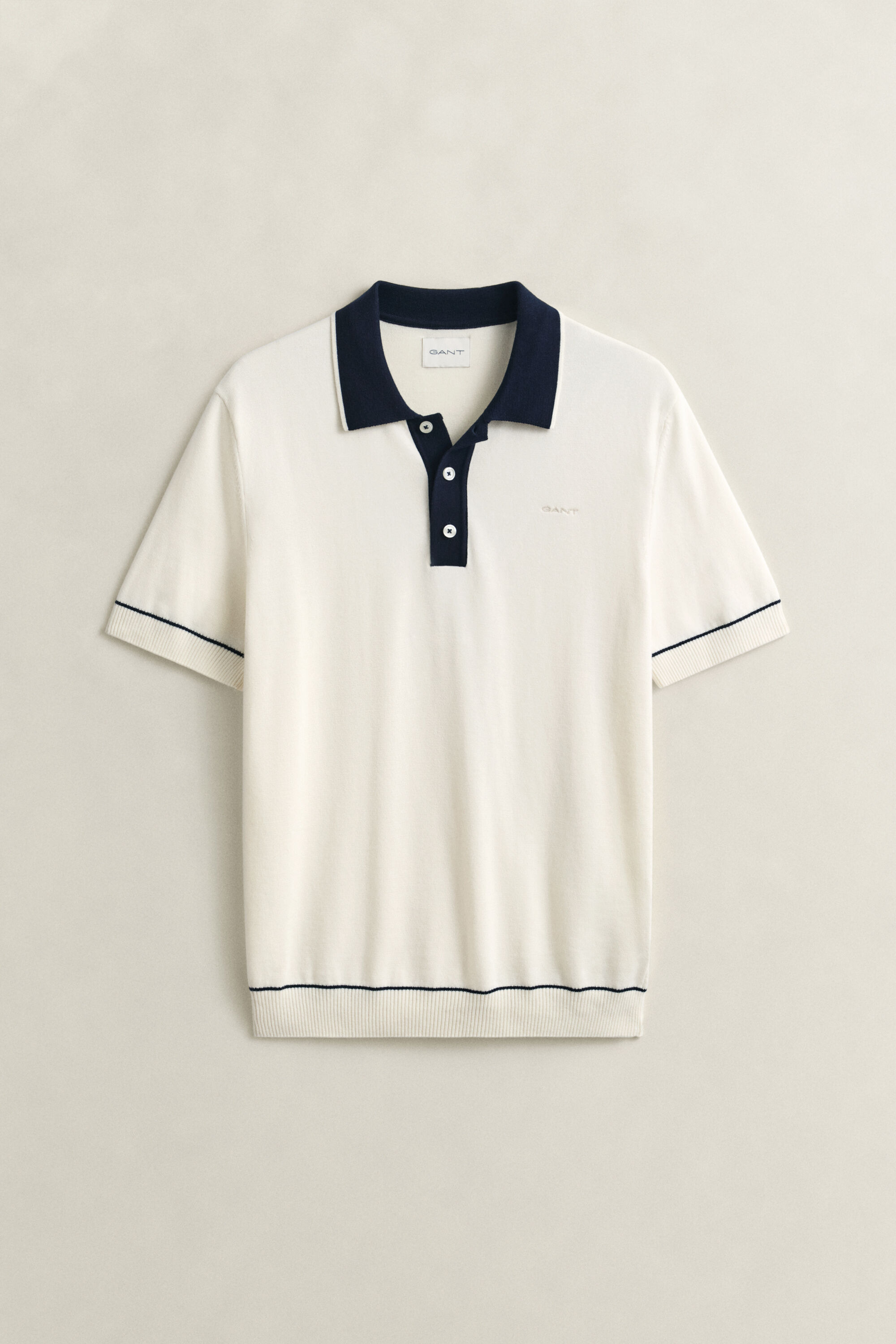 Camisola de malha estilo polo em tecido modal e algodão
