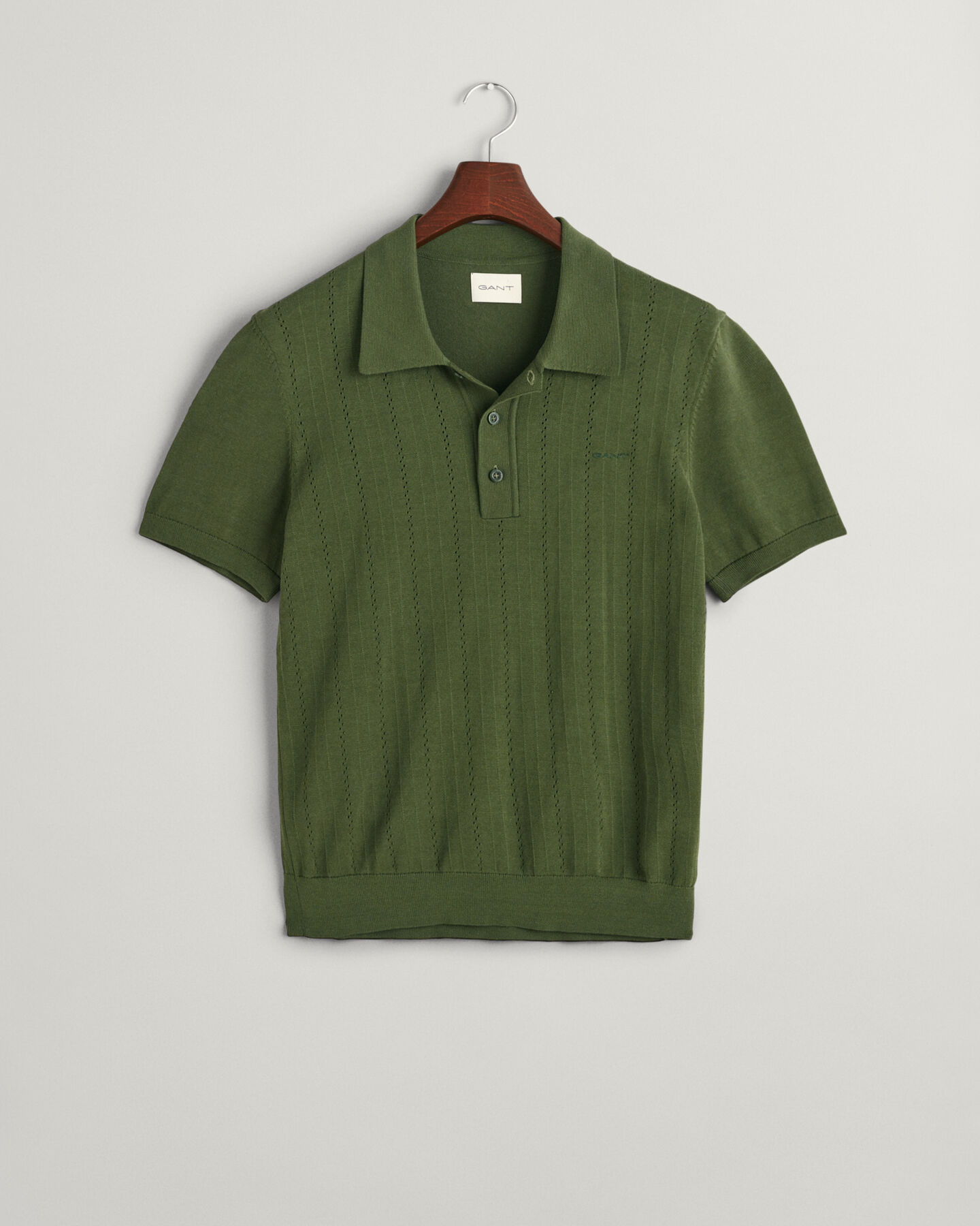 Camisola de malha estilo polo Pointelle Textured