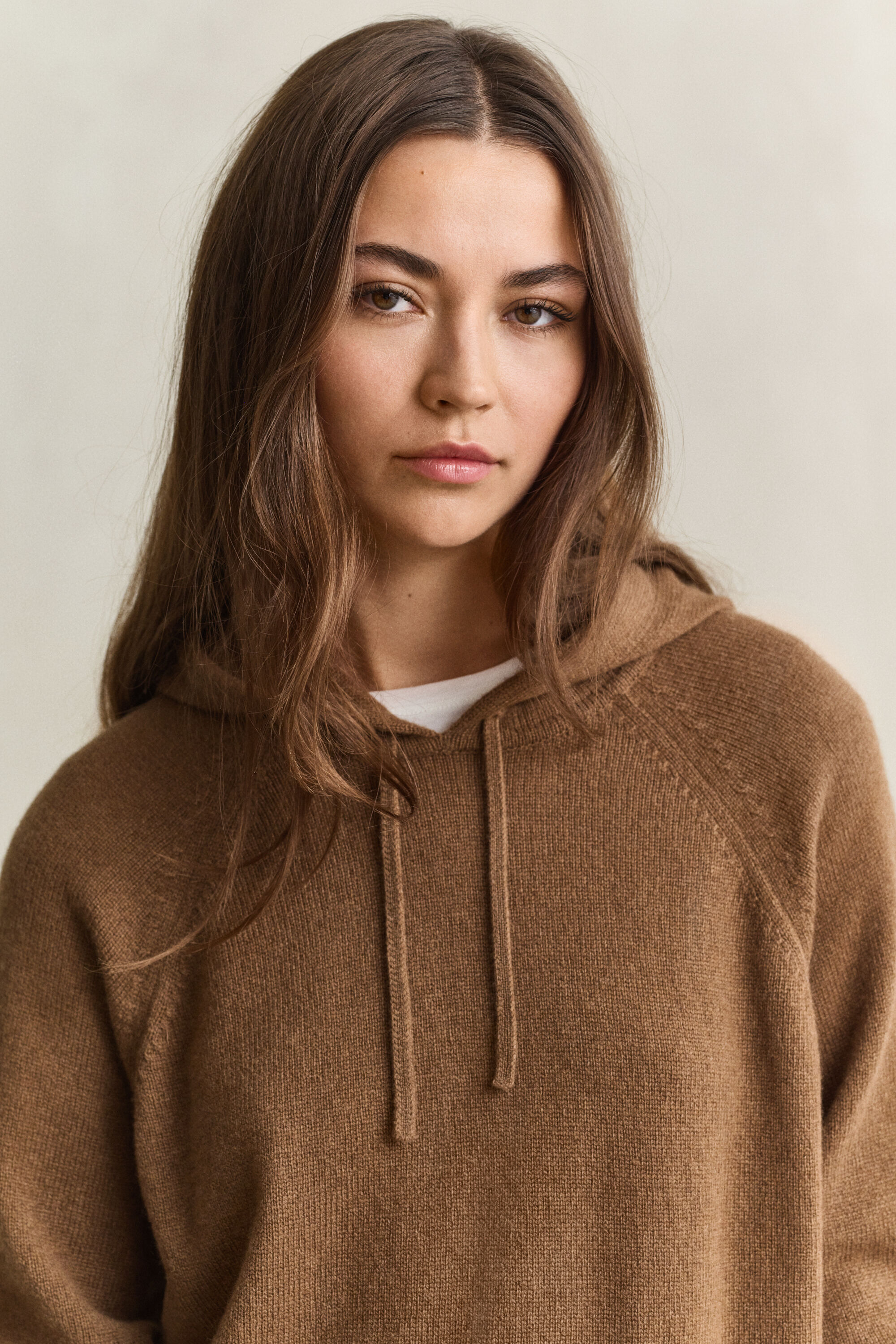 Sweatshirt com capuz em lã e caxemira