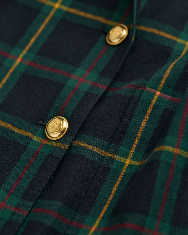 Blazer de fato com padrão de xadrez regular fit