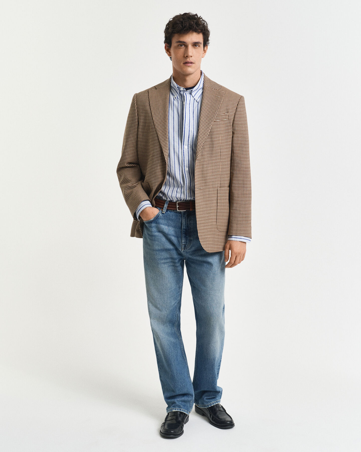 Camisa às riscas Textured relaxed fit