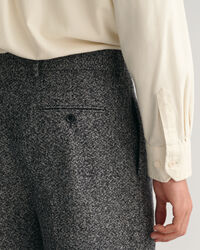 Calças de fato em tweed com perna larga