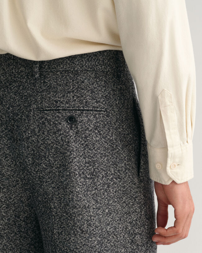 Calças de fato em tweed com perna larga