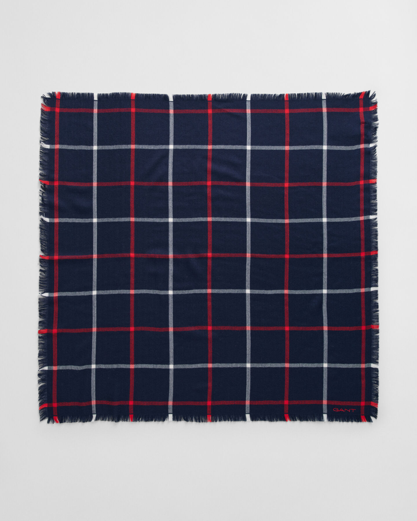 Cachecol em lã de merino com padrão de xadrez