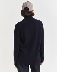 Camisola de malha em mistura de lã e caxemira suave com gola alta