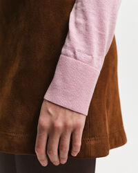 Pulover em malha fina com decote redondo