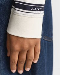 Polo de manga comprida &agrave;s riscas