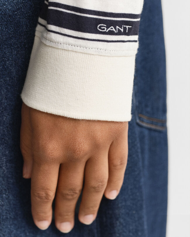 Polo de manga comprida &agrave;s riscas