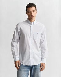 Camisa em popelina às riscas finas Classic regular fit