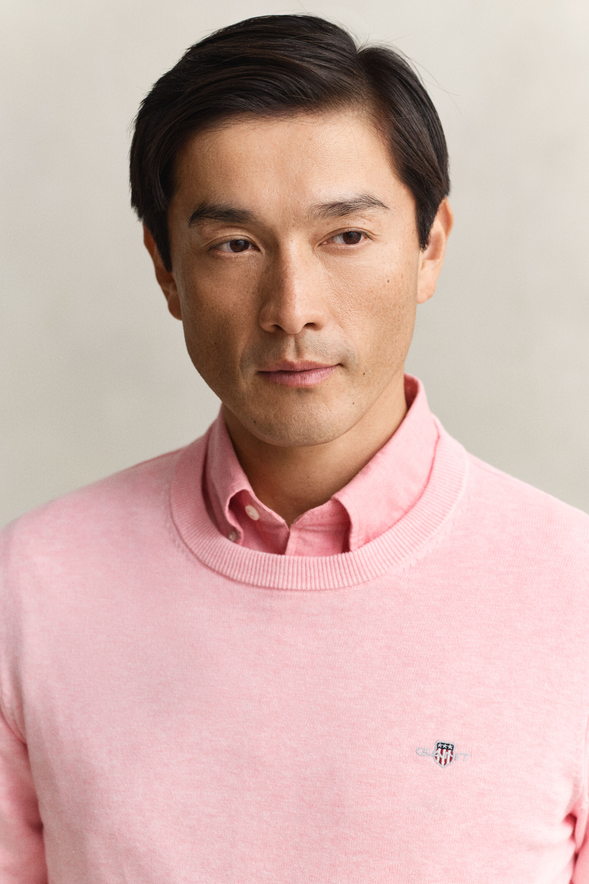 Camisola de malha com decote redondo em algodão