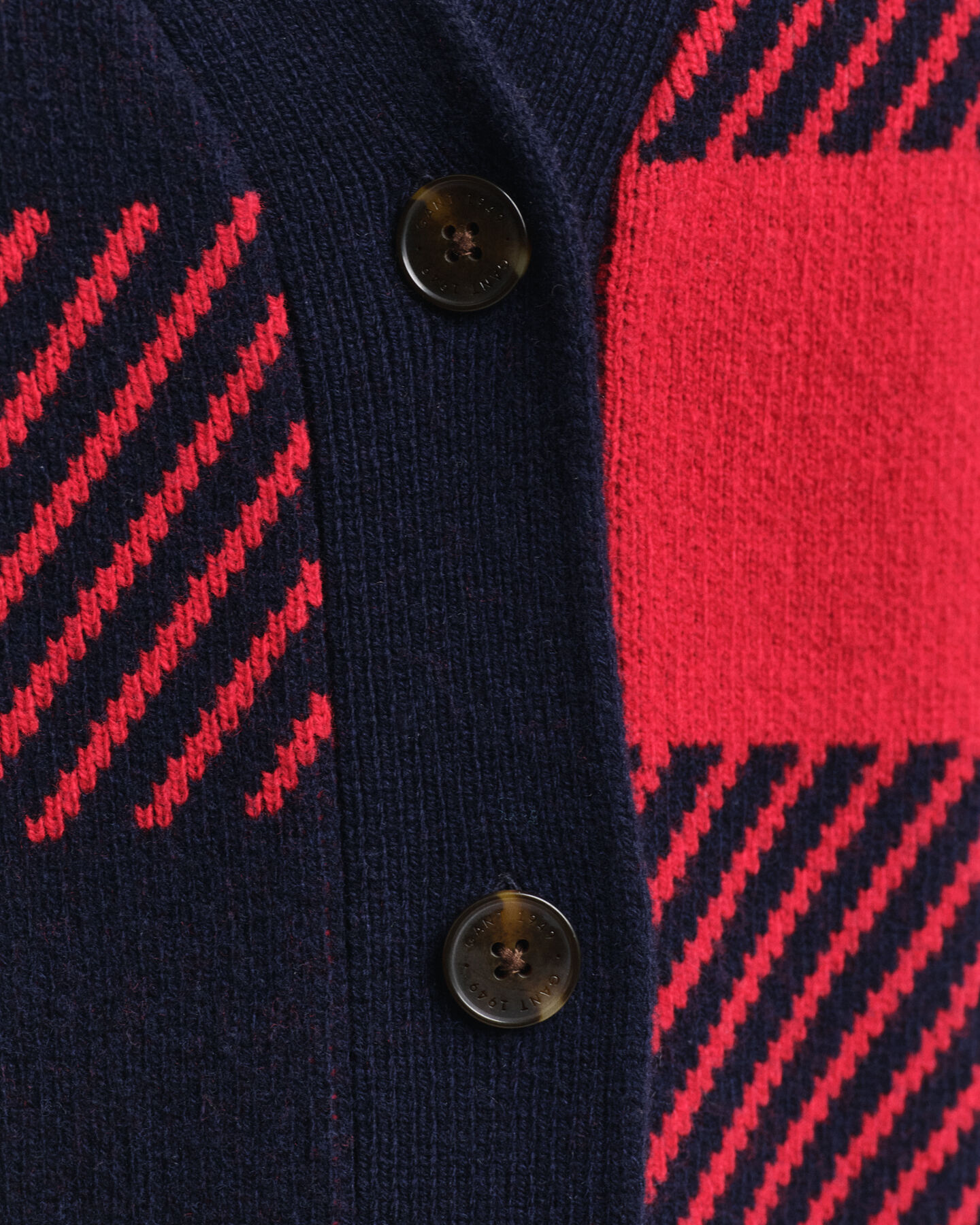 Casaco de malha com decote em V Buffalo Checked