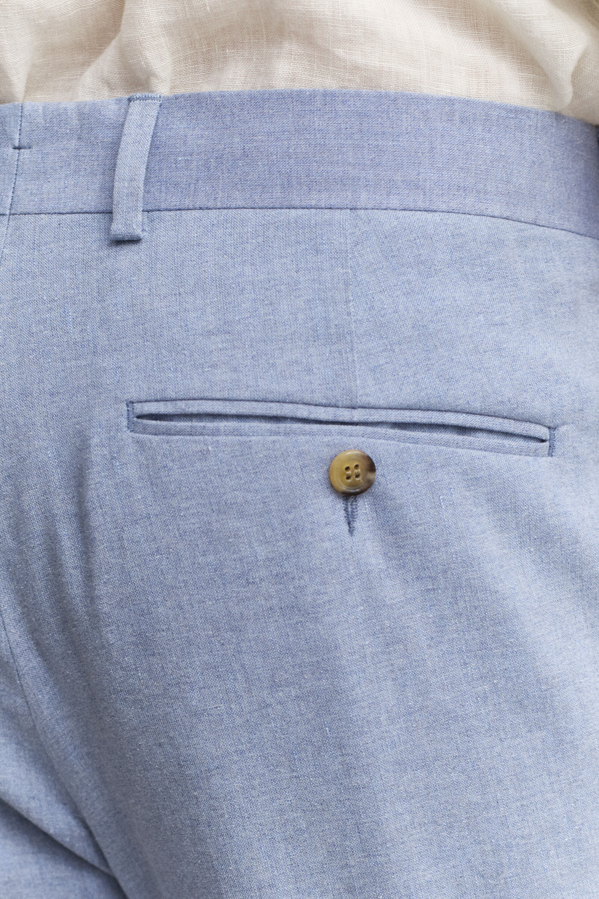 Calças de fato em mistura de linho