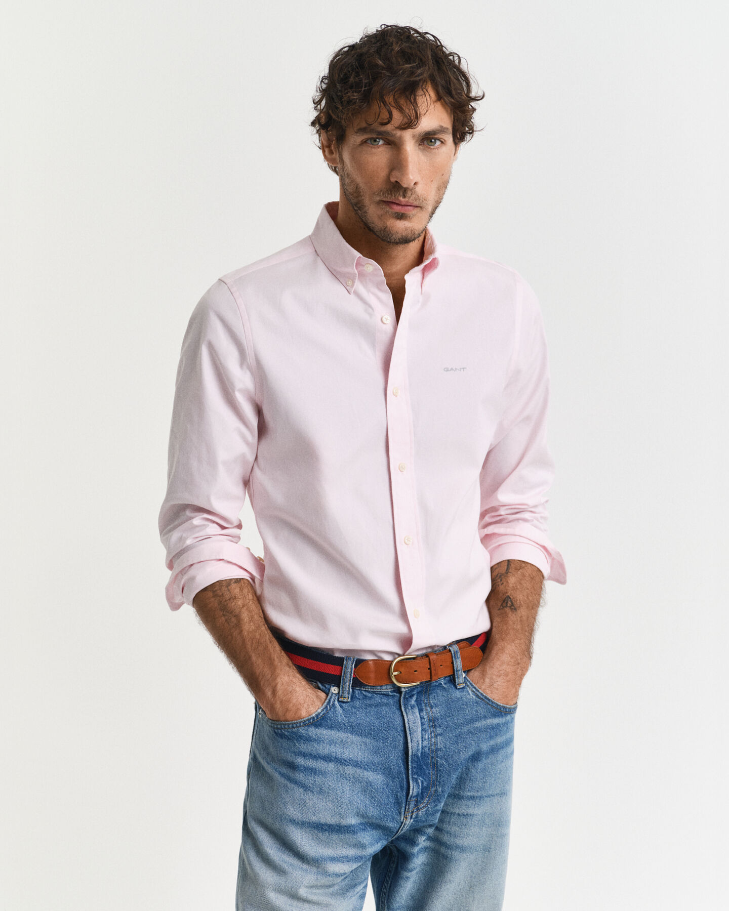 Camisa Oxford pinpoint slim fit