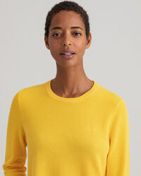 Camisola com decote redondo em algod&atilde;o piqu&eacute;